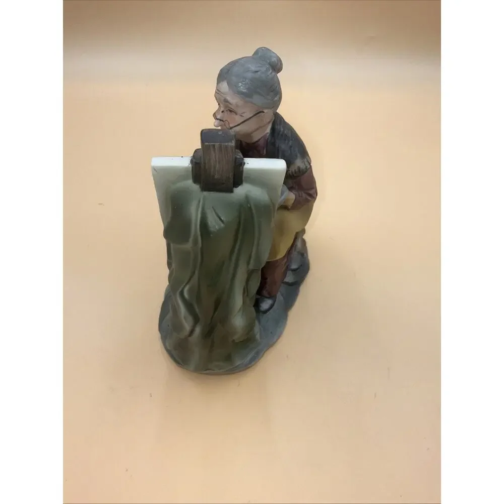 Vintage 70's-80's Arnart Porcelain Figurine Old Woman Outdoor Nature Painter